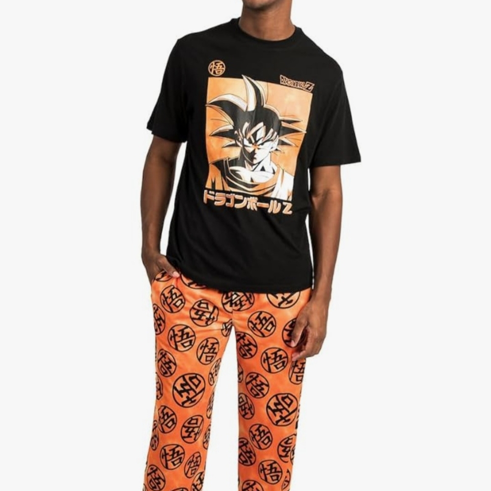 Dragon Ball Z Black T-Shirt and Orange Pajama Set